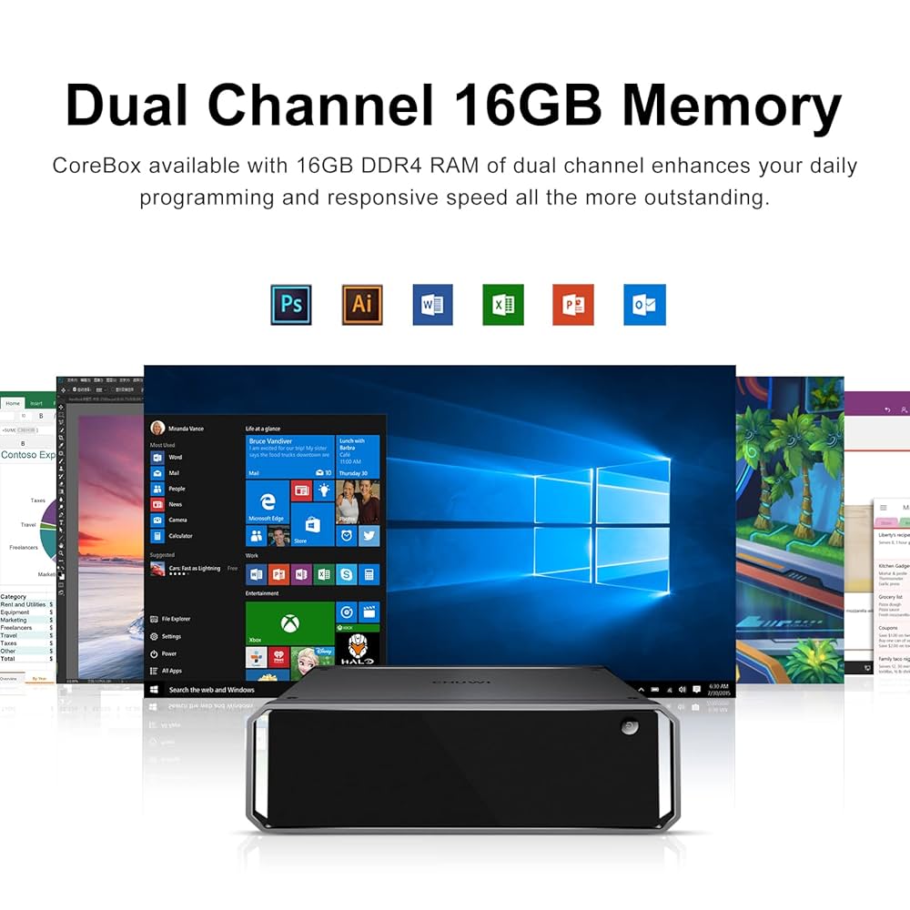 CHUWI CoreBox 256GB ミニPC CHUWI CoreBox Mini PC, Windows 10 mini komputer stacjonarny